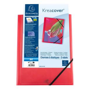 Exacompta Sammelmappe A4, PP, 3 Klappen mit Gummizugverschluss, Kreacover - x 25  