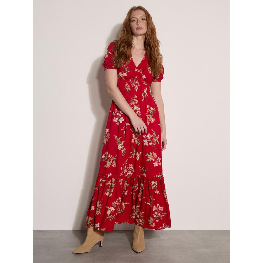 Robe longue à fleurs aquarellées