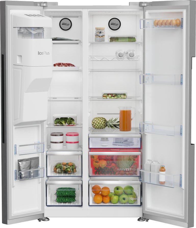 Beko Beko GN162341PTCHN frigorifero side-by-side Libera installazione 571 L E Stainless steel  