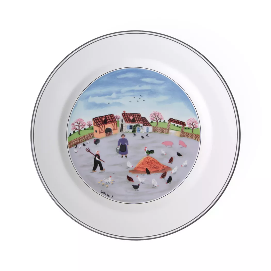 Villeroy & Boch Speiseteller "Speiseteller Hühnerhof Design Naif ø 27 cm bunt"