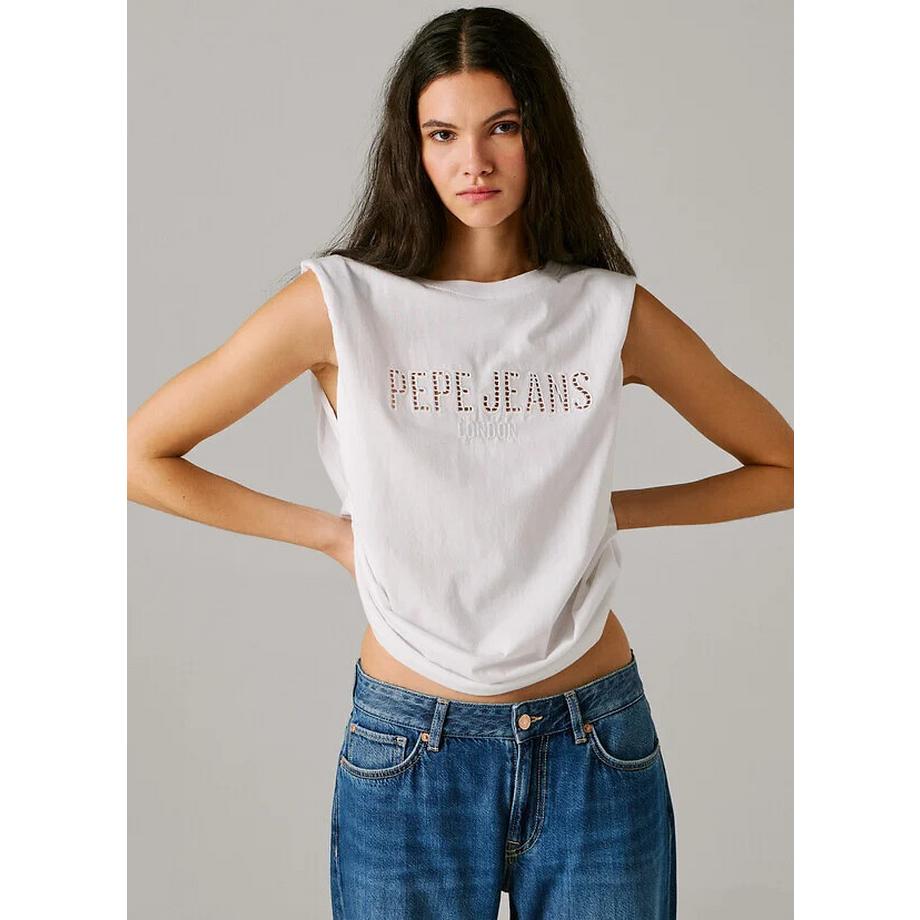 Ärmelloses T-Shirt mit Logo