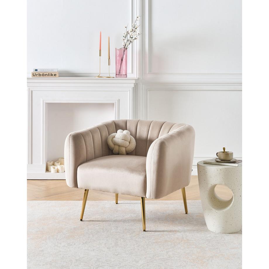 Beliani Fauteuil en Velours Moderne LACONIA  