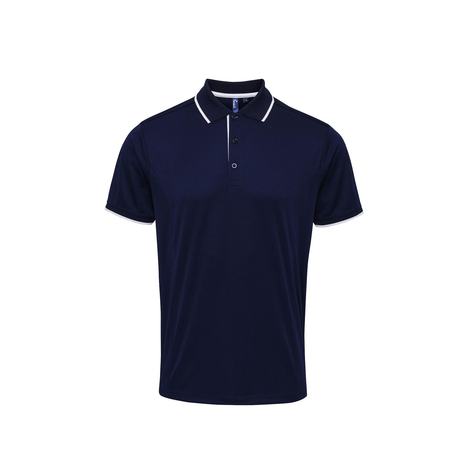 Image of Kontrast Coolchecker Polo Shirt Herren Marine S