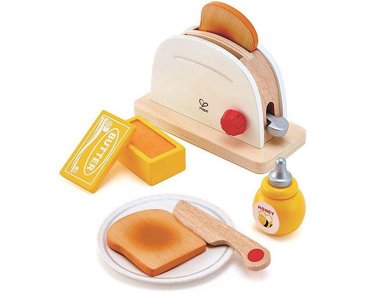 Hape  Pop-up-Toaster-Set| Küchen-Fantasiespiel mit Frühstückszubehör für Kinder von 