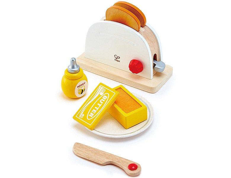 Hape  Pop-up-Toaster-Set| Küchen-Fantasiespiel mit Frühstückszubehör für Kinder von 