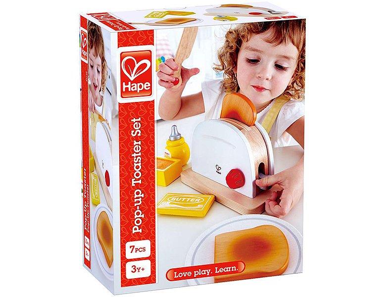 Hape  Pop-up-Toaster-Set| Küchen-Fantasiespiel mit Frühstückszubehör für Kinder von 