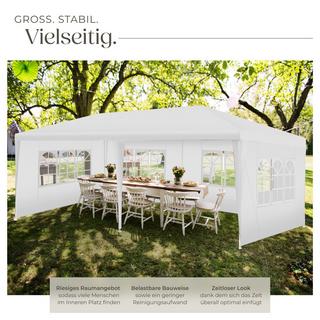 Tectake Pavillon Novara 6 x 3 m, im Stecksystem 5 abnehmbare Seitenteile  