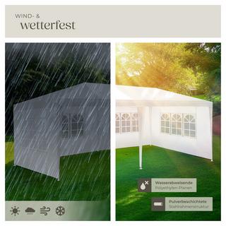 Tectake Pavillon Novara 6 x 3 m, im Stecksystem 5 abnehmbare Seitenteile  