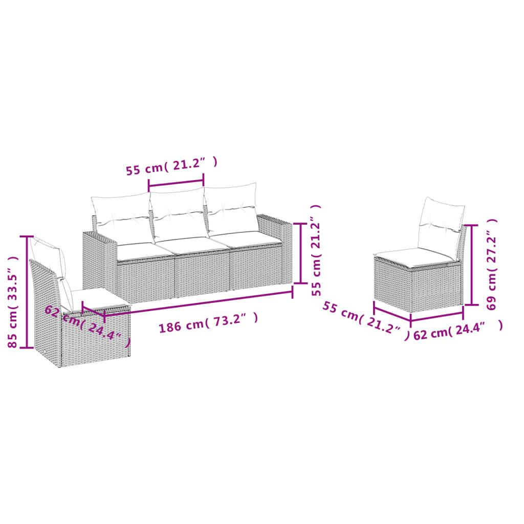 VidaXL Ensemble de canapés de jardin rotin synthétique  