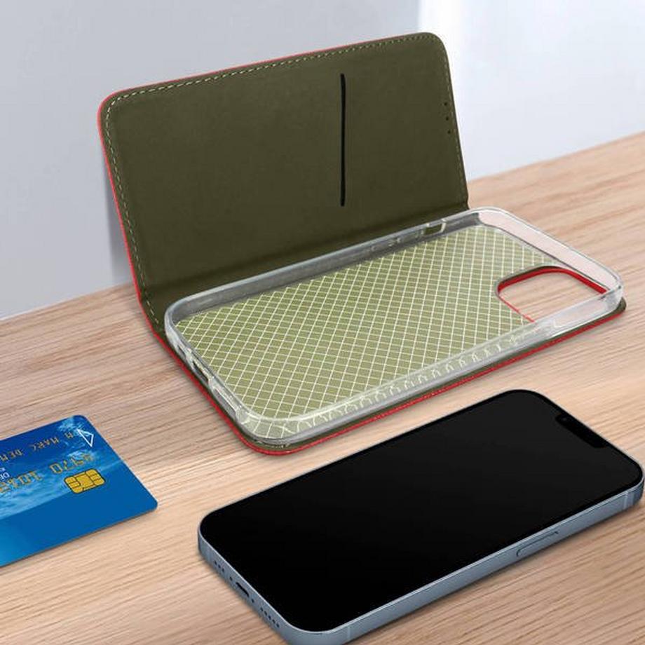 Avizar  Étui Portefeuille iPhone 14 Plus Rouge 