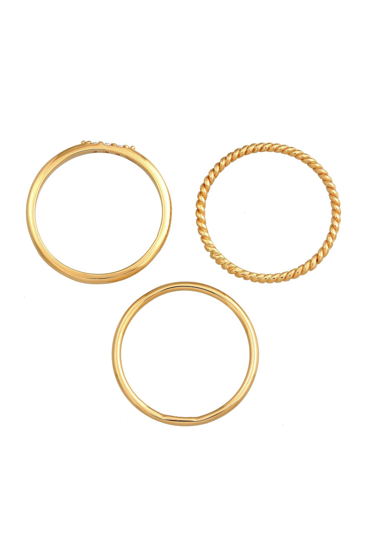 Elli  Ring Stapelringe Zirkonia Basic 3Er Set 