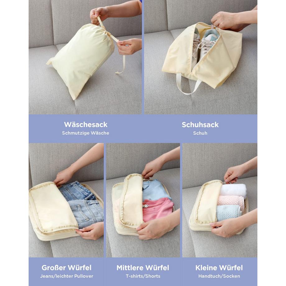 Only-bags.store  Cube de compression pour le voyage, organisateur de valise extensible 