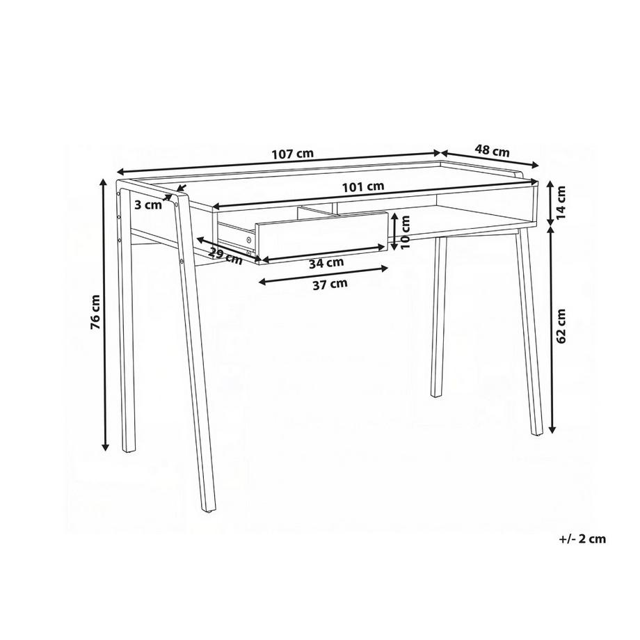 Beliani Table de bureau en Panneau de particules de bois Minimaliste KOFOTEN  