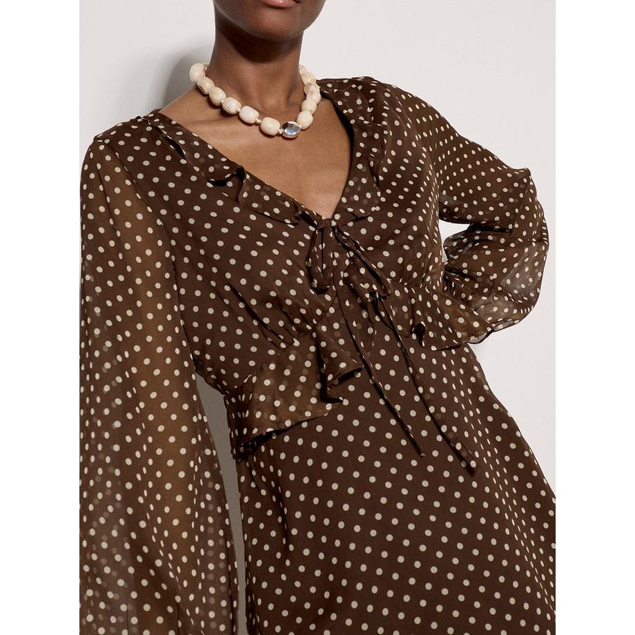 APRICOT Mini-robe en mousseline à pois  
