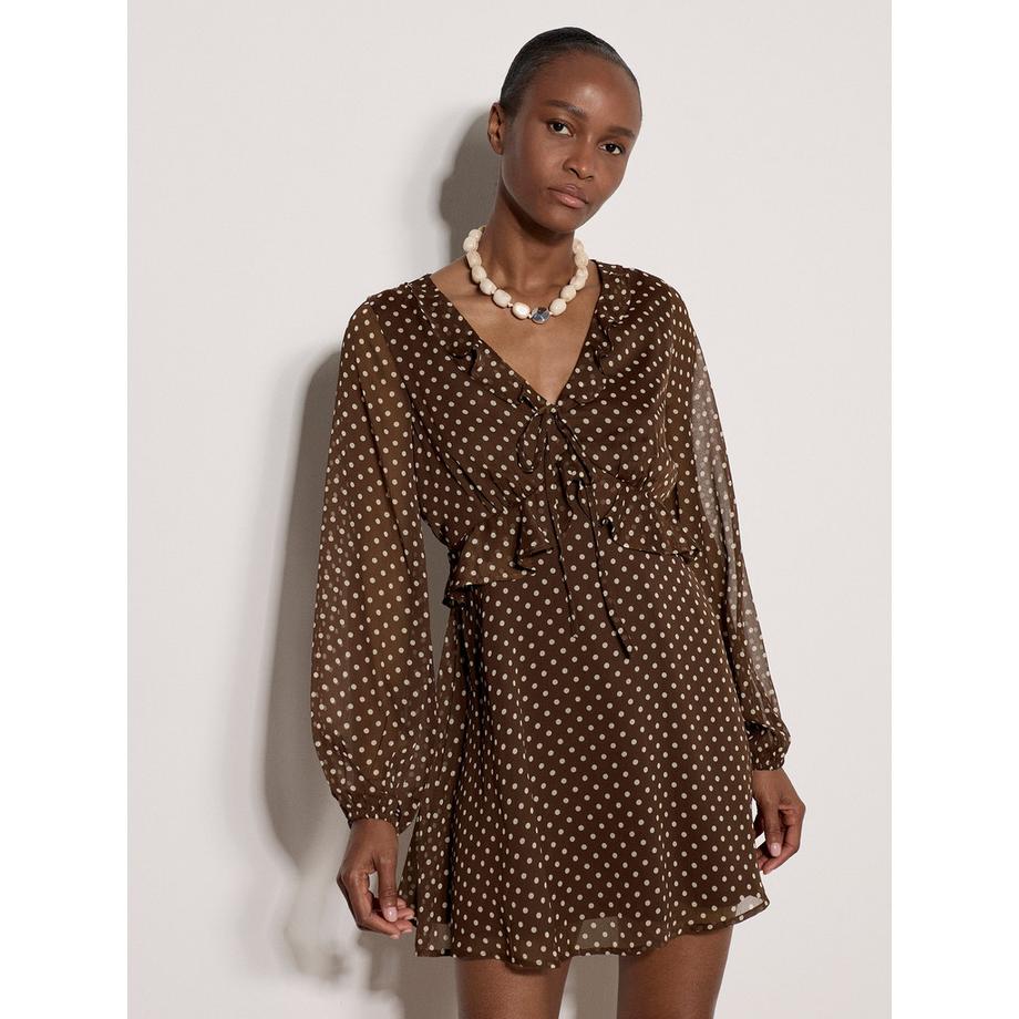 Mini-robe en mousseline à pois