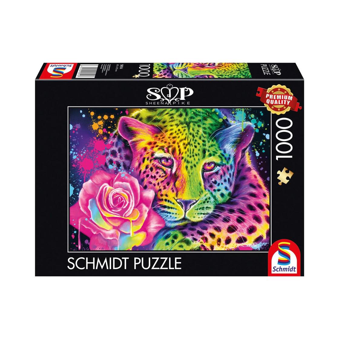 Image of Puzzle Neon Regenbogen Leopard (1000Teile)