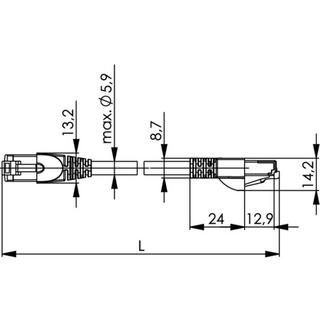 Telegärtner  Patchkabel Cat.6A(IEC) MP8 FS 500 LSZH-20.0 m 