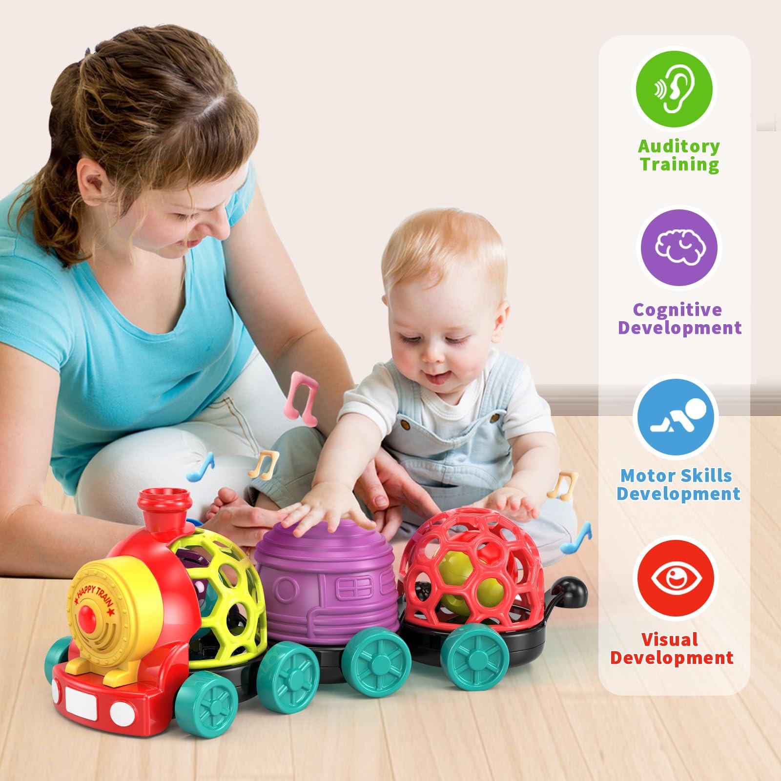 Activity-board  Baby-Spielzeugeisenbahn mit Rassel und Musik, interaktives Geschenk 