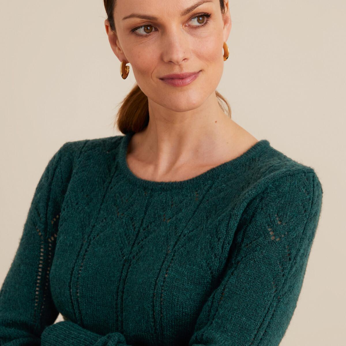 La Redoute Collections  Feinstrickpullover mit Rundhalsausschnitt & Pointelle-Muster 