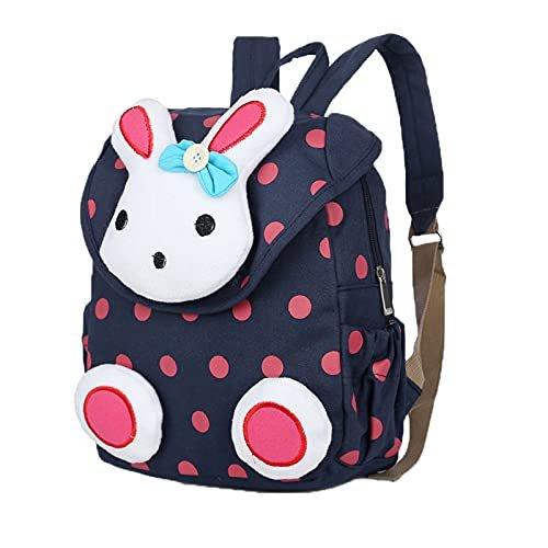 Only-bags.store Sac à dos pour bébé lapin mignon, sac à dos pour enfants de 1 à 3 ans à la maternelle, bleu foncé  