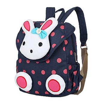 Sac à dos pour bébé lapin mignon, sac à dos pour enfants de 1 à 3 ans à la maternelle, bleu foncé