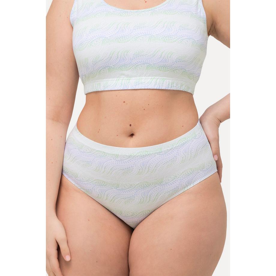 Ulla Popken Culottes Midi Lot de 3 Motif Vagues Uni  