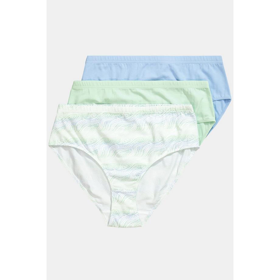 Ulla Popken Culottes Midi Lot de 3 Motif Vagues Uni  