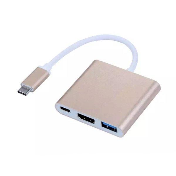 Image of USB Typ C Adapter auf HDMI / USB 3.0 - Gold