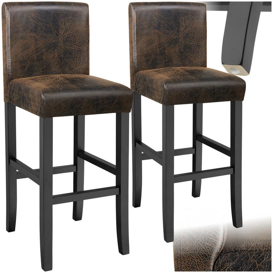 Tectake Tabouret de bar  rembourré avec dossier  