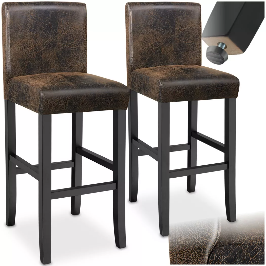Tectake - Tabouret de bar en cuir synthétique -