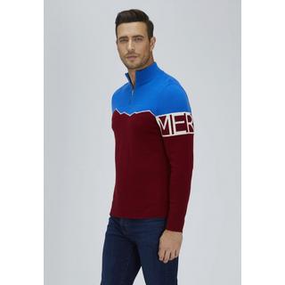 Bellemere New York  Maglione Merino con mezza zip e stampa montagna 