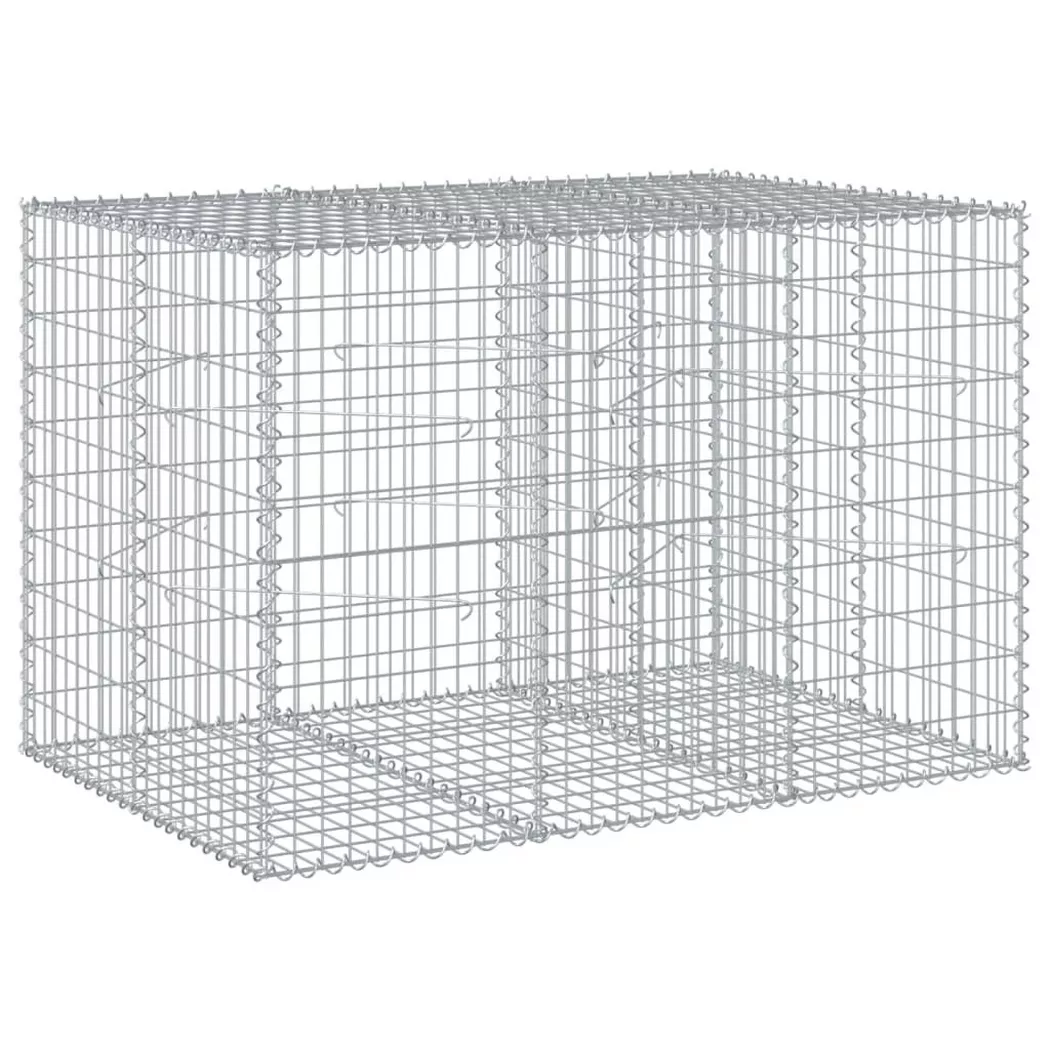 vidaXL Panier gabion avec couvercle 150x100x100 cm fer galvanisé