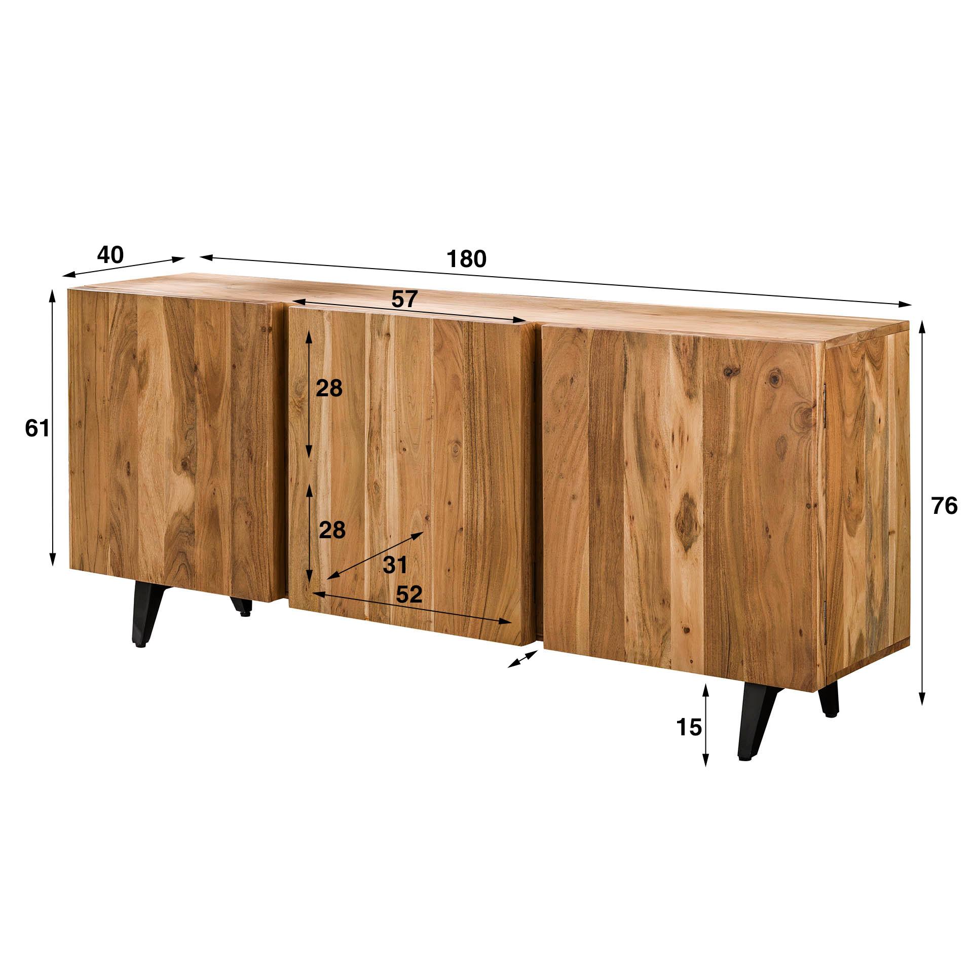 mutoni Bloc Buffet Acacia Naturel 180  