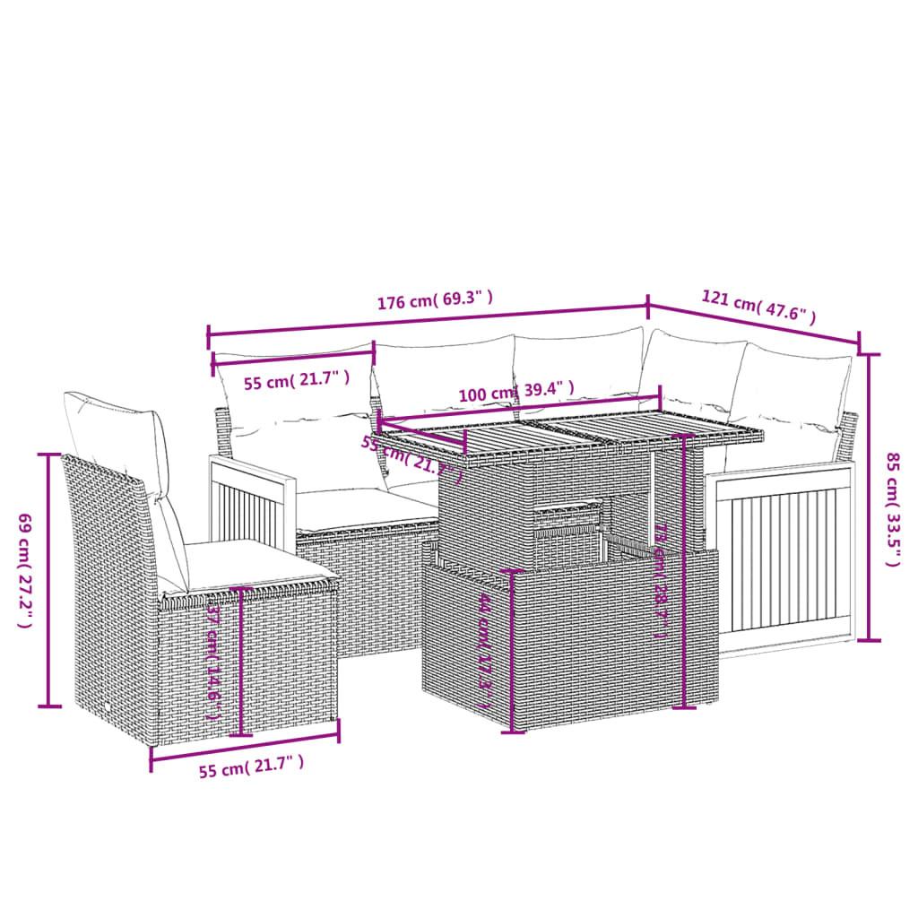 VidaXL Ensemble de canapés de jardin rotin synthétique  