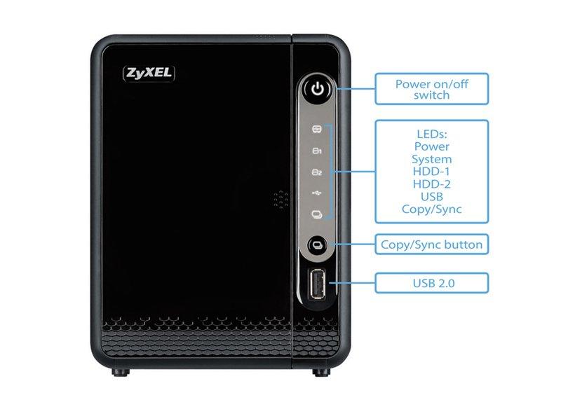 ZyXEL  NAS326 NAS Desktop Eingebauter Ethernet-Anschluss Schwarz Armada 380 
