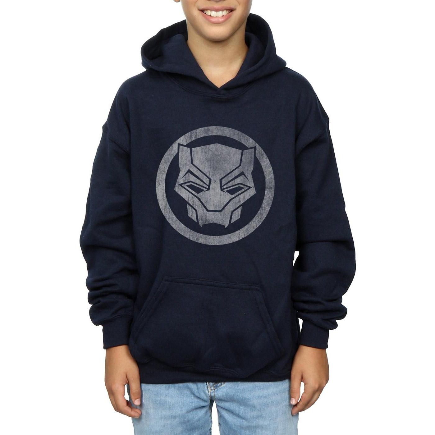 Image of Black Panther Distressed Icon Kapuzenpullover Jungen Marine 140/146