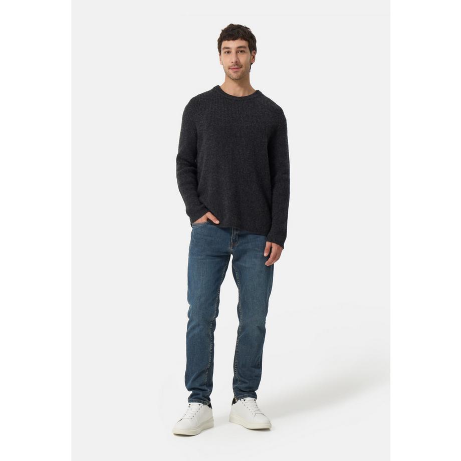 CASH-MERE.CH Pull ras du cou en laine et cachemire à grosses mailles  