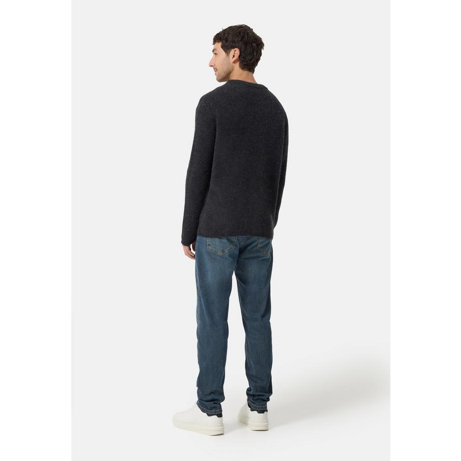 CASH-MERE.CH Pull ras du cou en laine et cachemire à grosses mailles  