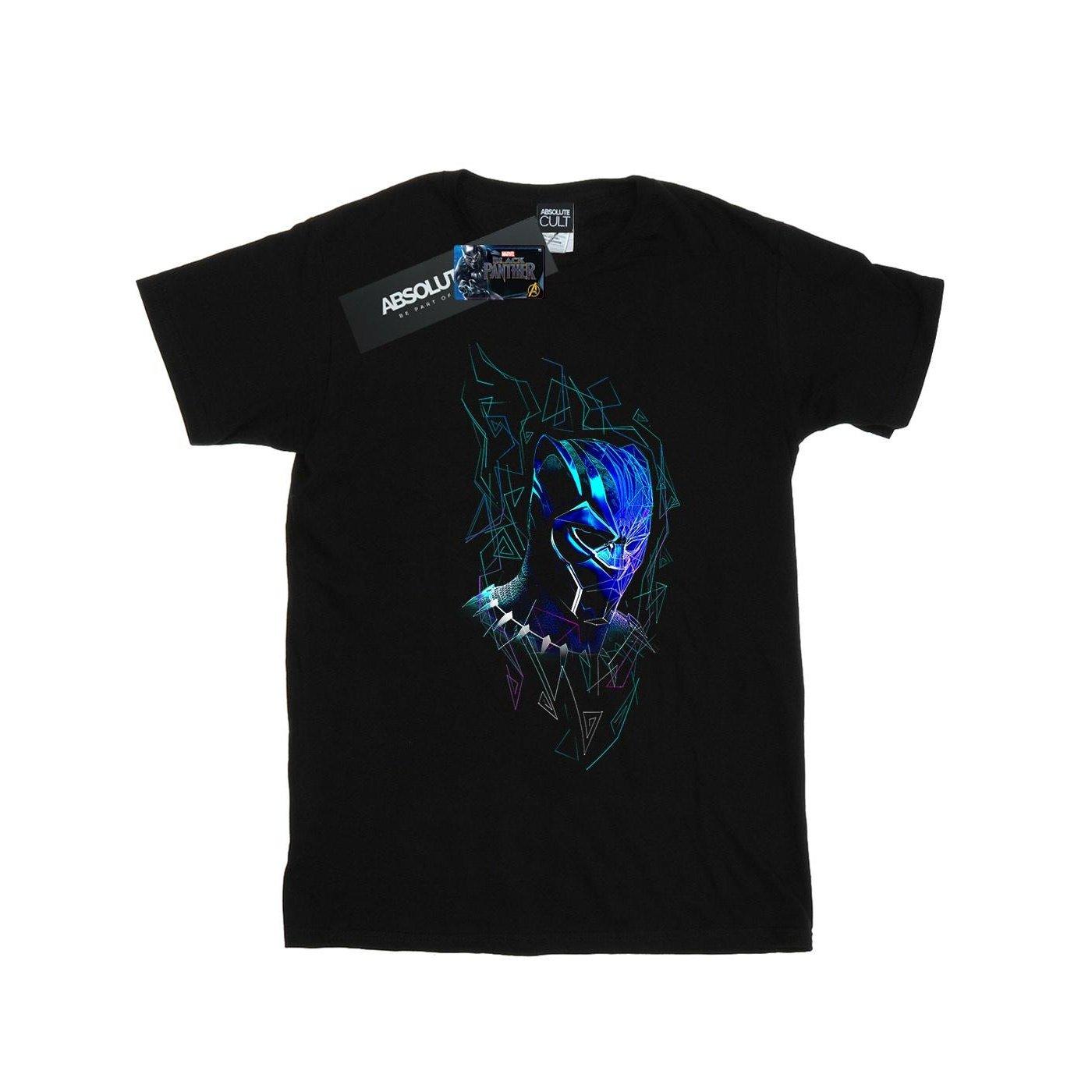 Image of Black Panther Neon Mask Tshirt Herren Schwarz 3XL