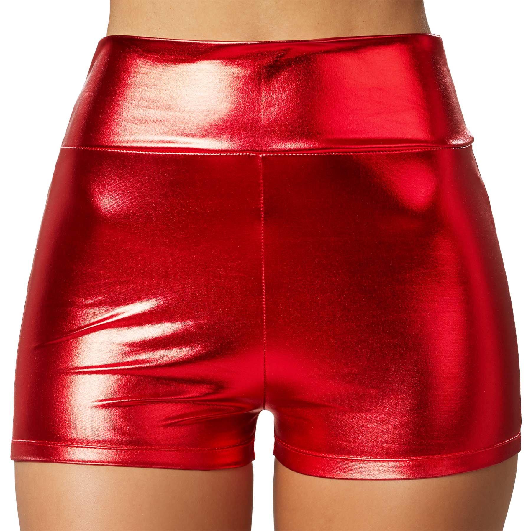 Image of Metallic-hotpants Damen Rot M
