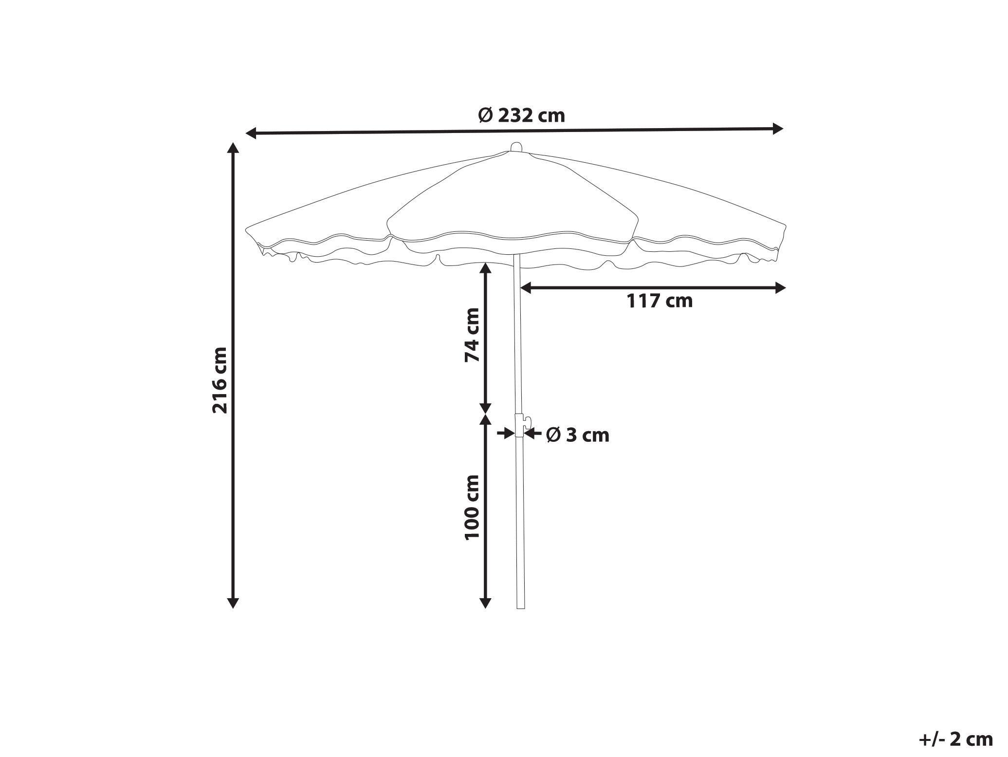 Beliani Marktschirm aus Stoff Klassisch SESTRIERE  