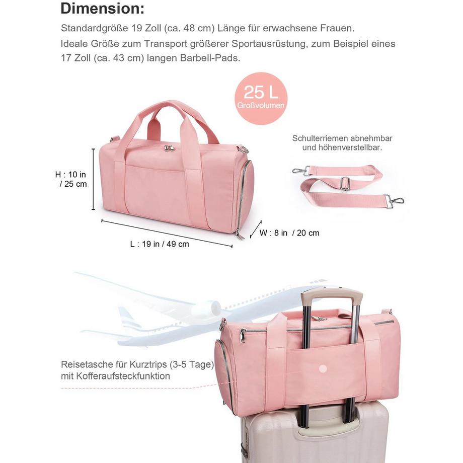Only-bags.store Wasserdichte 25L Sporttasche für Sport und Reisen  