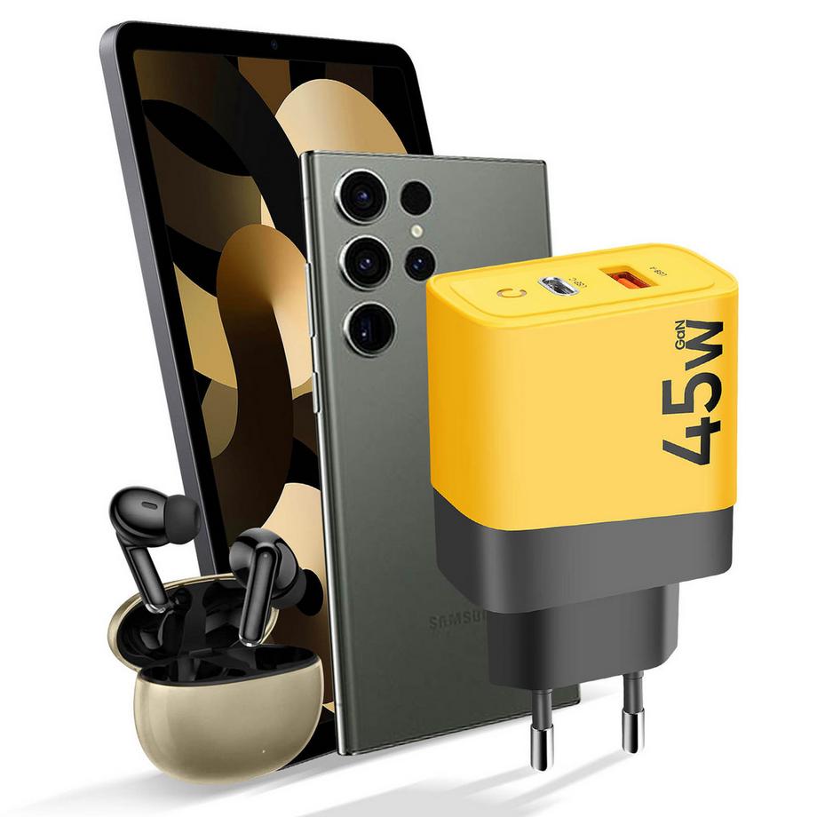 Avizar  Chargeur mural GaN Tactical jaune 45W 