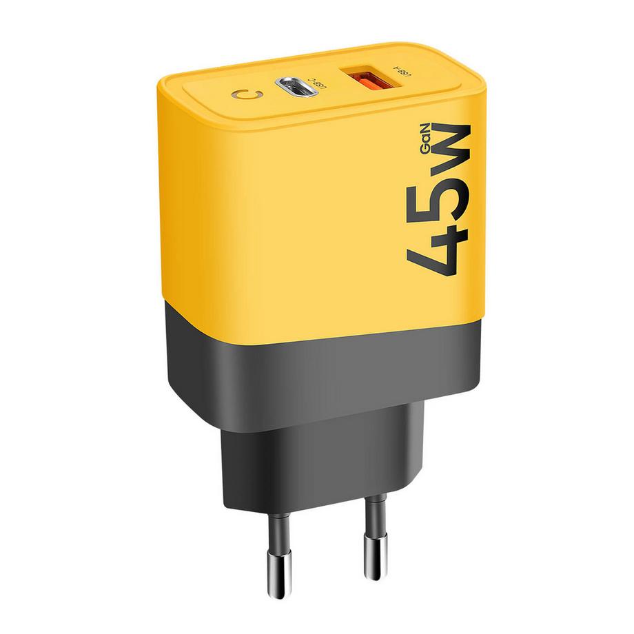 Chargeur mural GaN Tactical jaune 45W