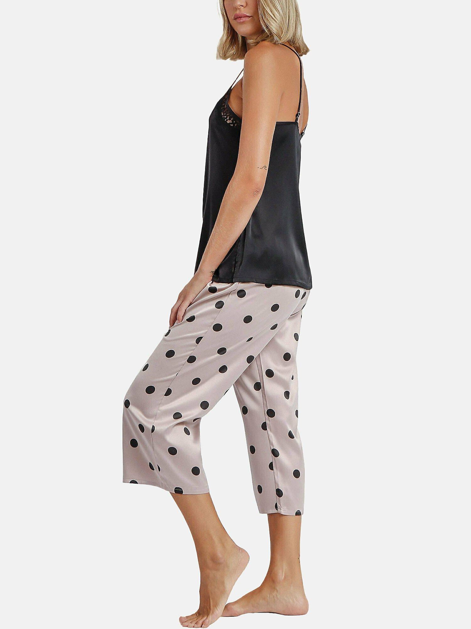 Admas  Pyjama Hausanzug Palazzo Hose Caraco Elegant Dots 