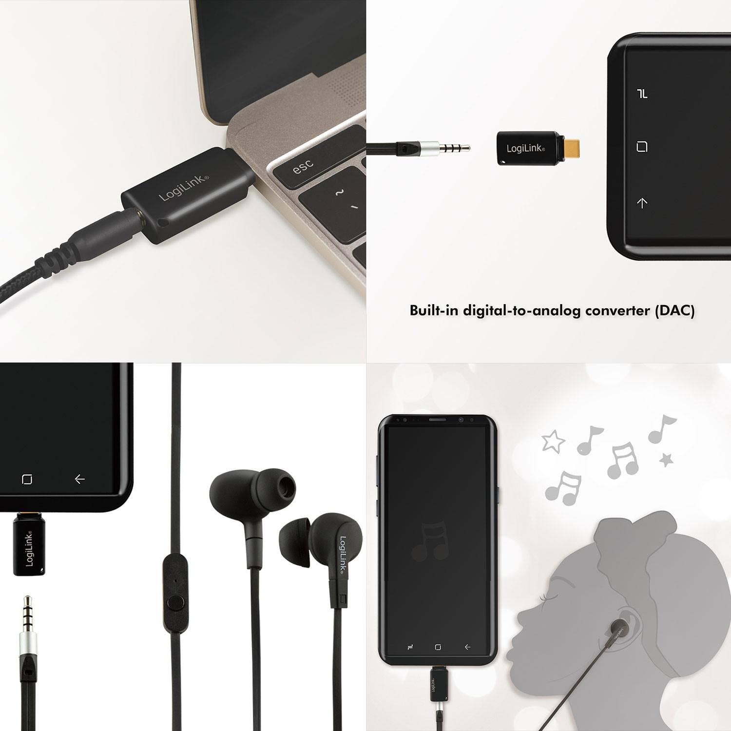 LogiLink  USB-C 3,5-mm-Audioadapter mit DAC 