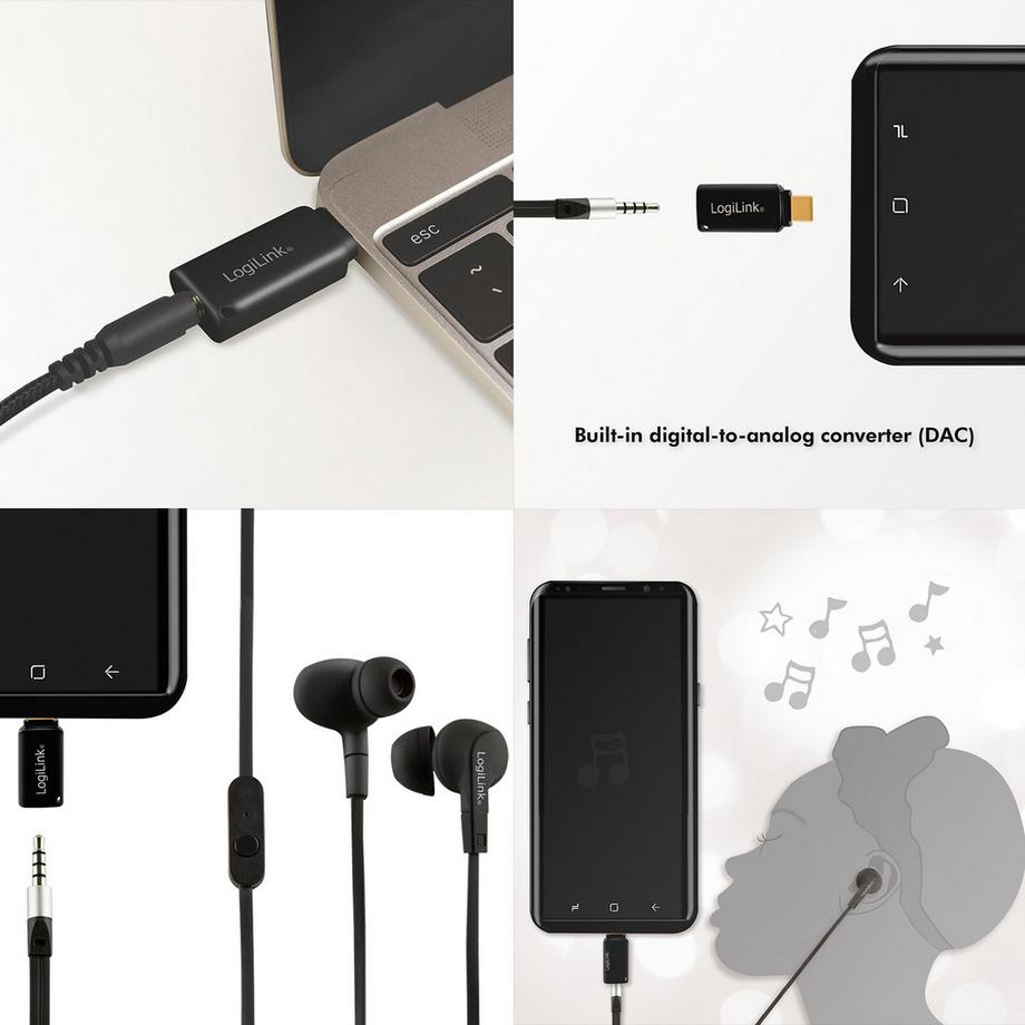 LogiLink  USB-C 3,5-mm-Audioadapter mit DAC 
