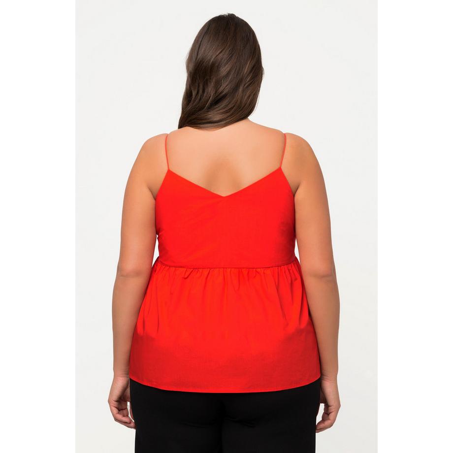 Ulla Popken A-Linie Spaghettiträger V-Ausschnitt Ärmelloses Top  