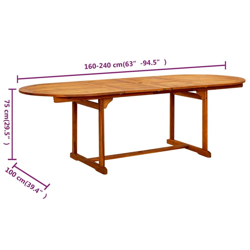 VidaXL Table de jardin bois d'acacia  