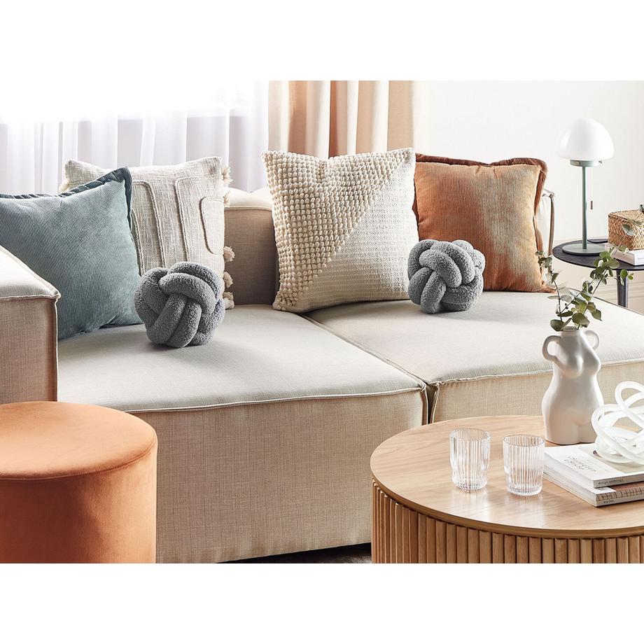 Beliani Lot de 2 coussins décoratifs en Bouclé Boho MALNI  